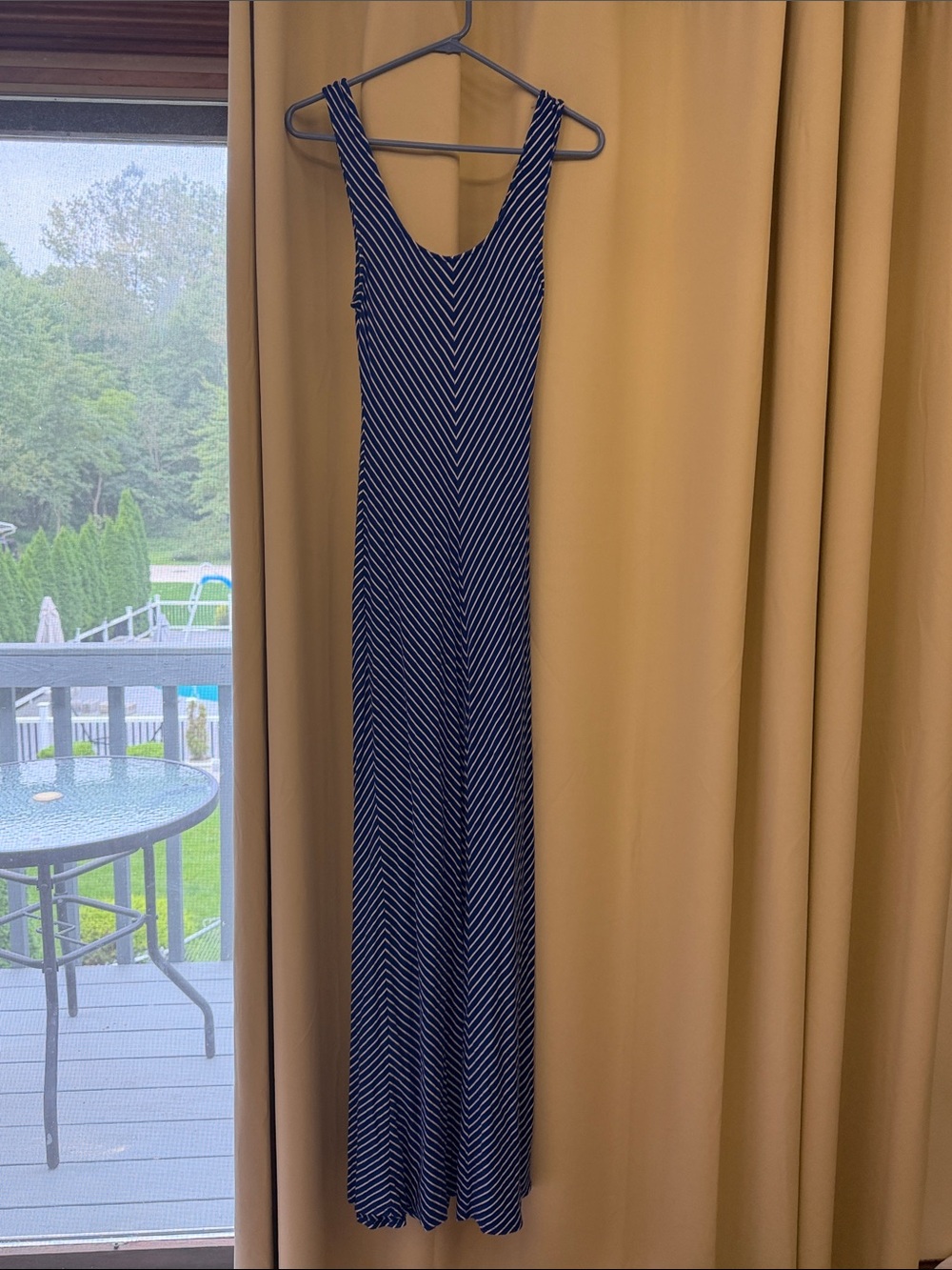 Merona Navy and White Chevron Maxi Dress